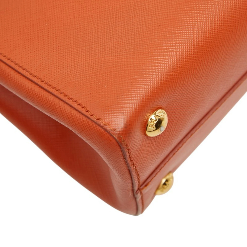 PRADA Orange Leather Saffiano Shoulder Bag - Picture 7 of 16